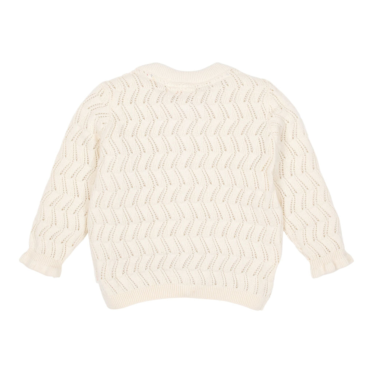 Ivory Openwork Knit Cardigan