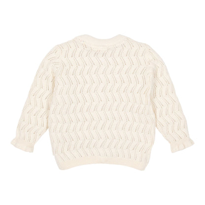 Ivory Openwork Knit Cardigan
