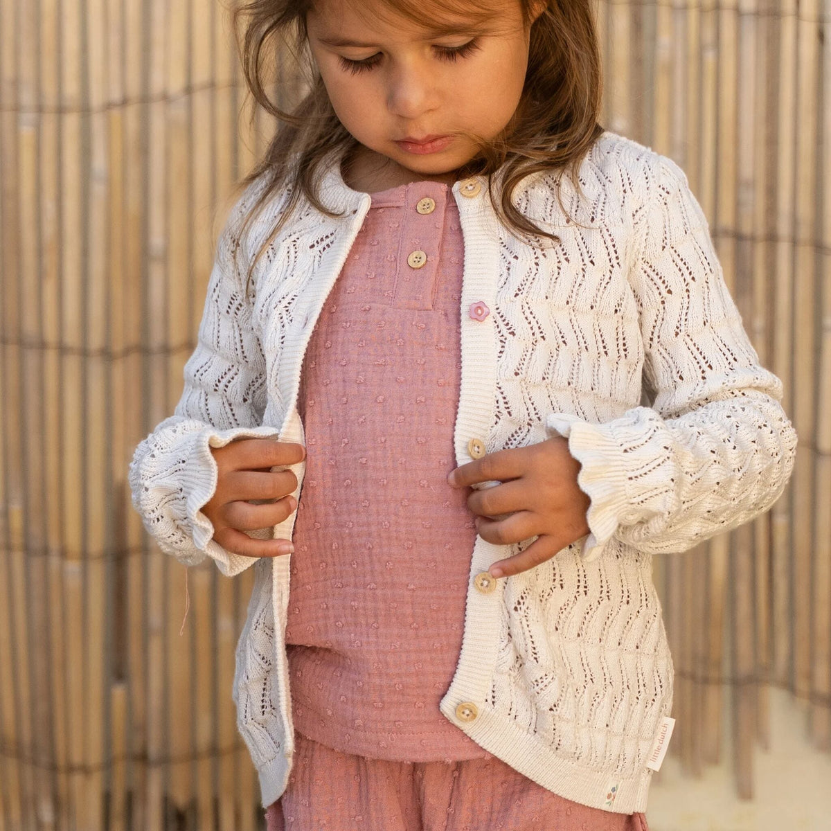 Ivory Openwork Knit Cardigan