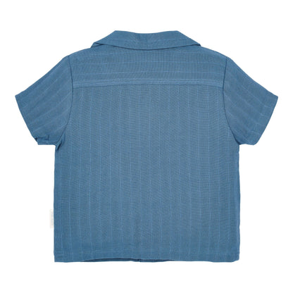 Coastal Blue Button Blouse