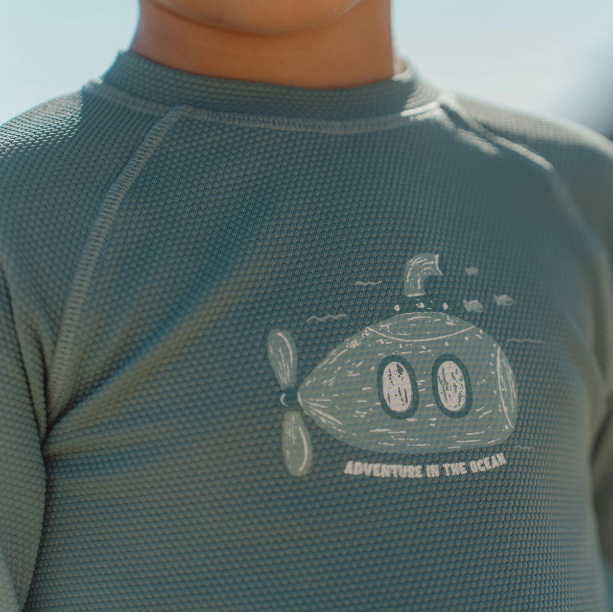 Moss Waffle Long-Sleeve Sun Top