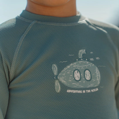 Moss Waffle Long-Sleeve Sun Top