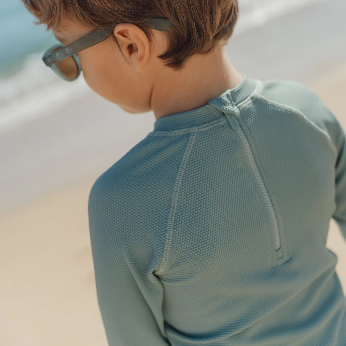 Moss Waffle Long-Sleeve Sun Top