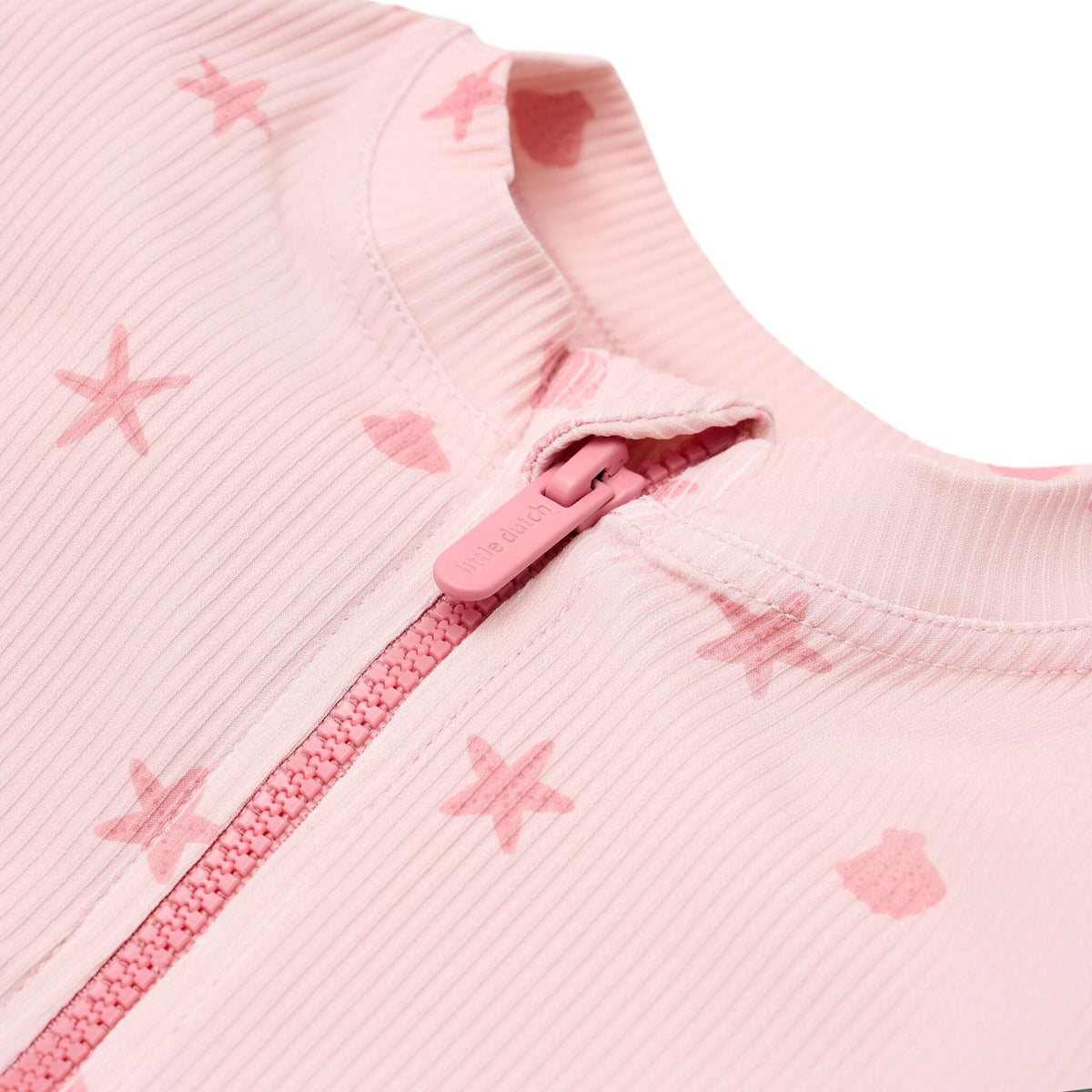 Shell Pink Zip Swim Top