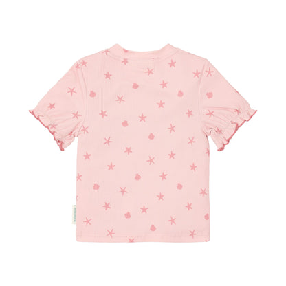 Shell Pink Zip Swim Top