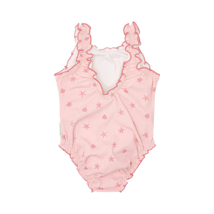 Blush Shell Ruffle Swimsuit