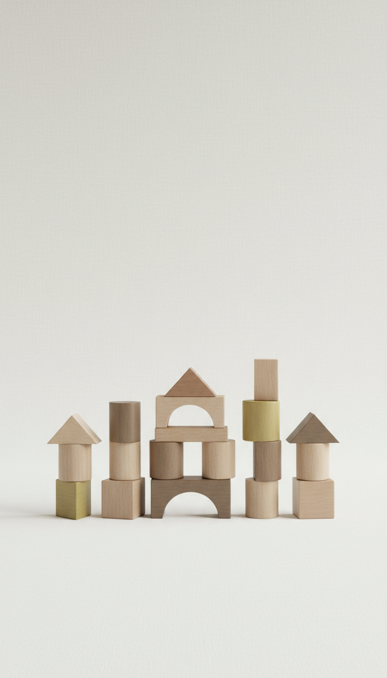 Building Block Set in Ash Wood