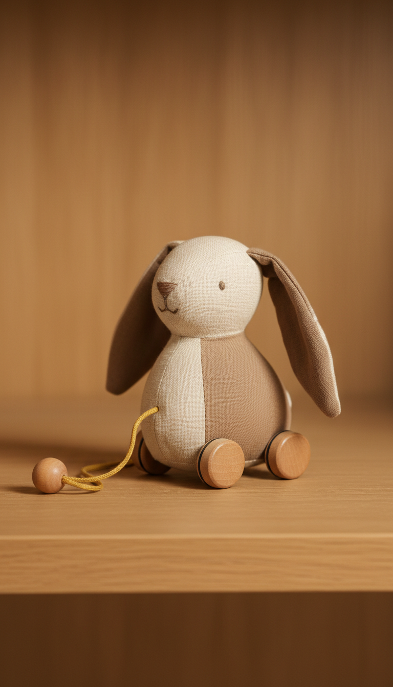 Classic Pull-Along Bunny with Leather Ears