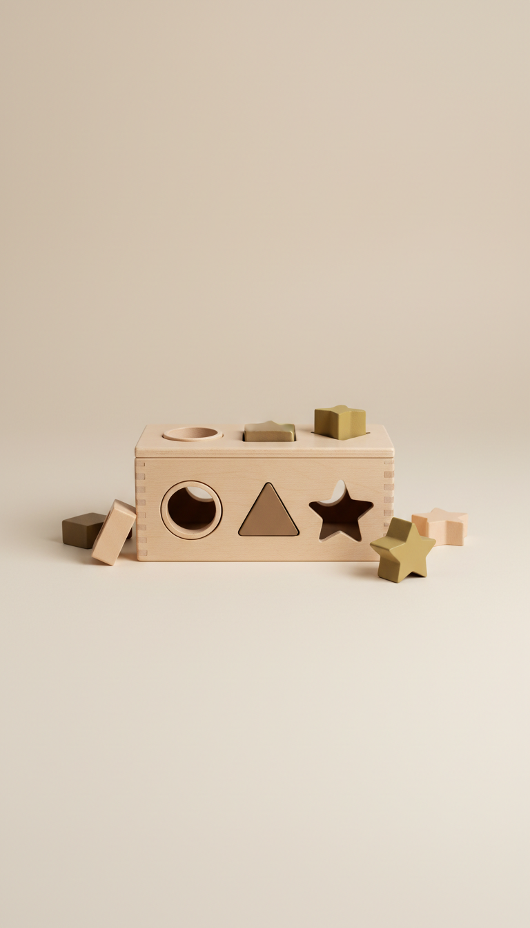 Montessori Shape Sorter with Walnut Accents